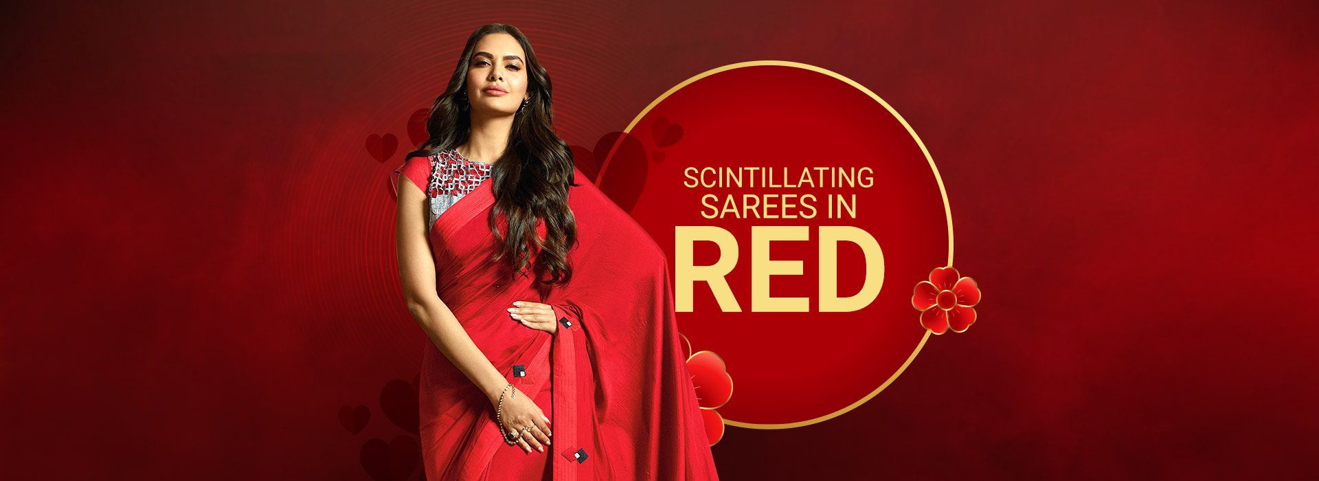 Scintillating Sarees In Red