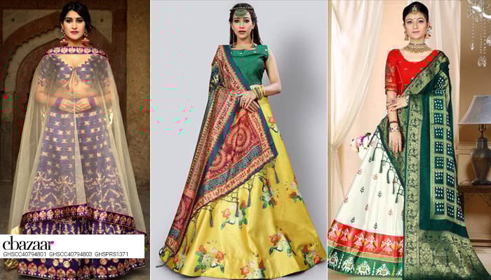 Foil Print Lehengas