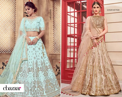 stone studded heavy lehengas