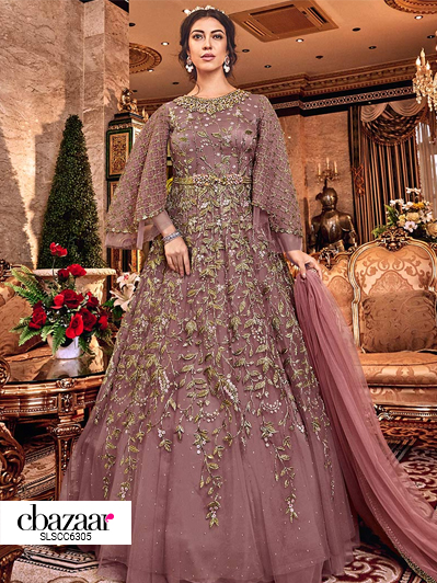 Frock Style Net Anarkali Suit