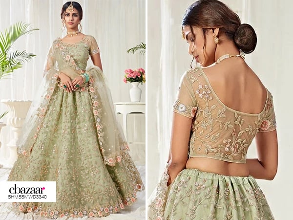 pastel wedding lehenga