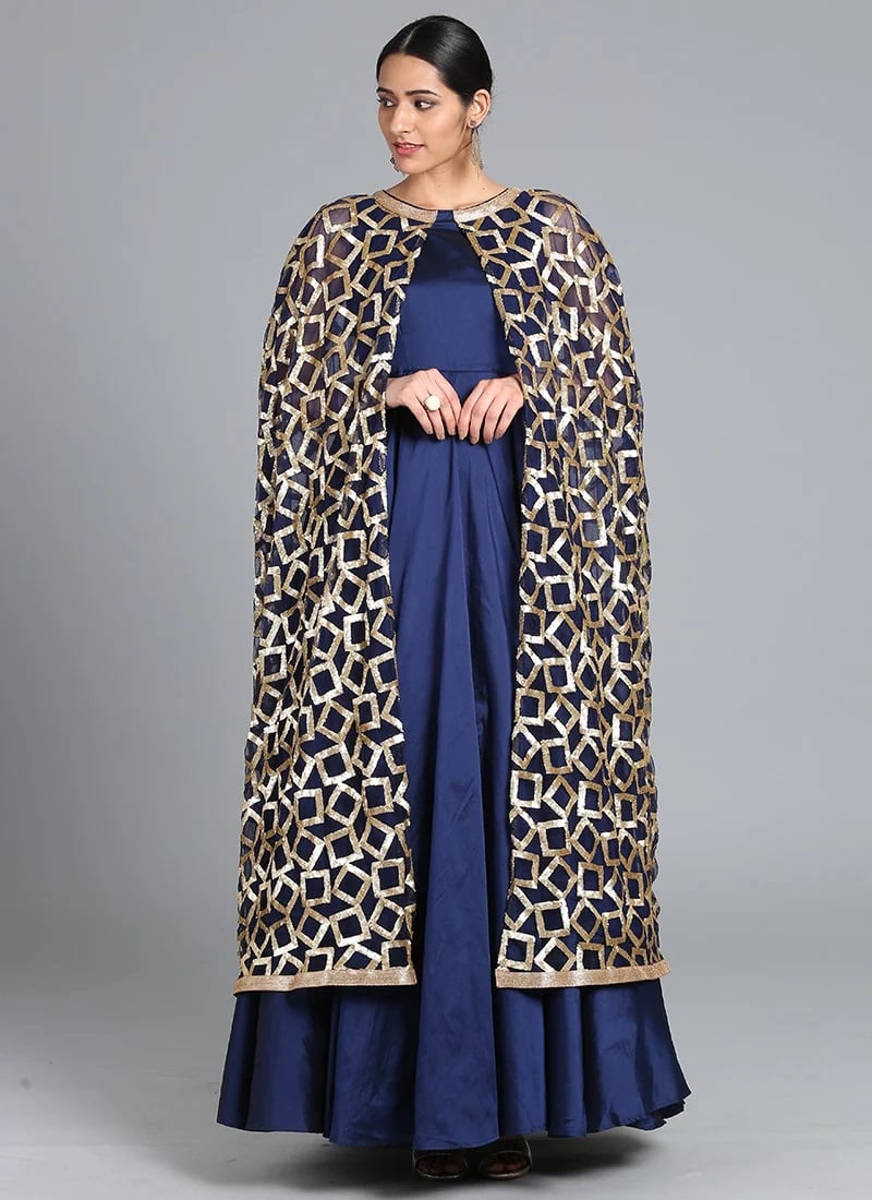 Ethnovog Cape Style Gown Party Wear