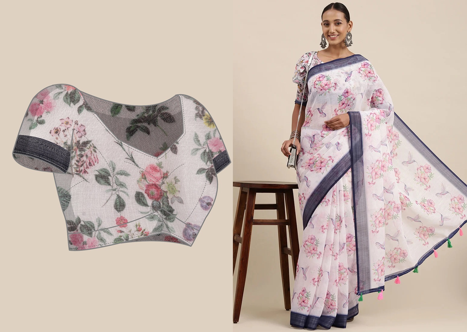 Saree with blouse