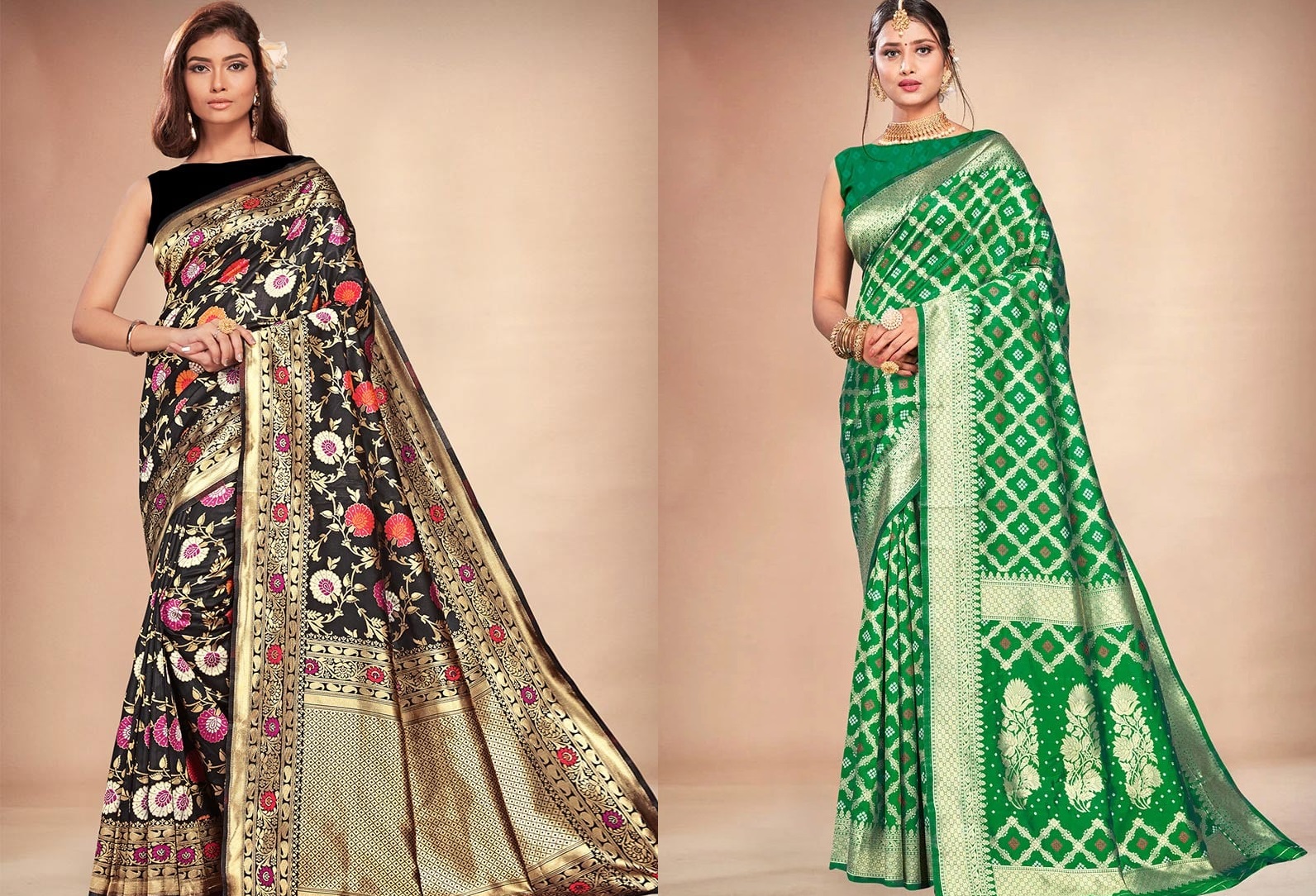 Black Benarasi Art Silk Saree Festive Wear