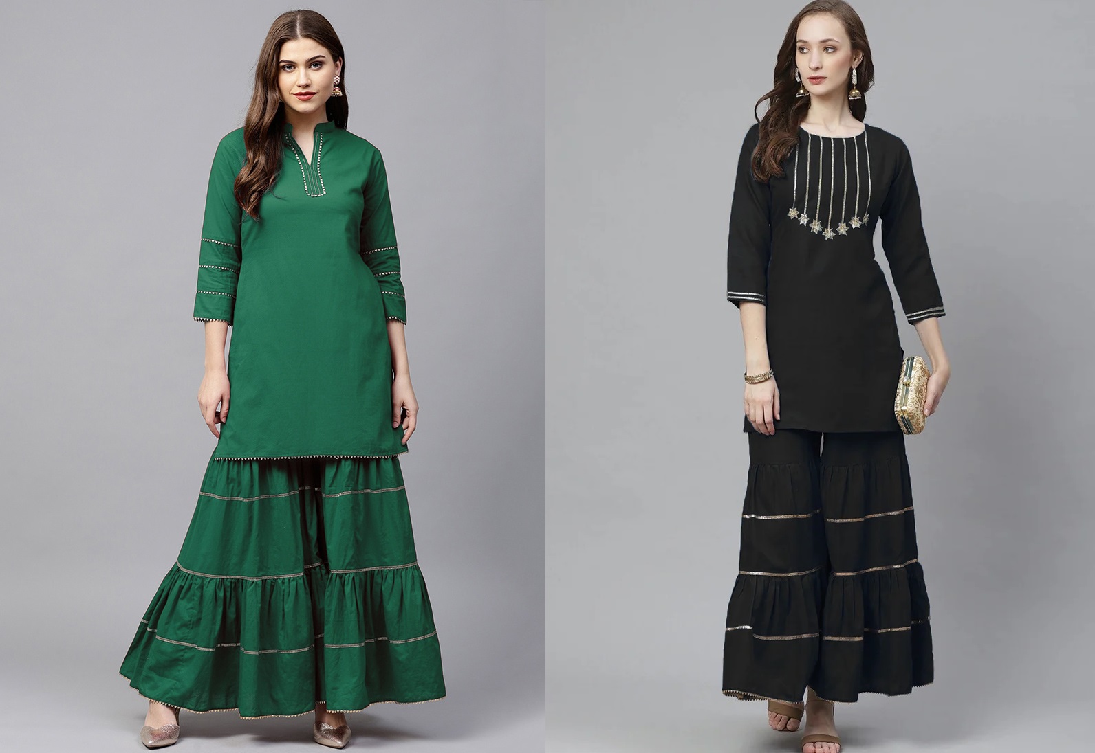 Green Rayon Short Kurti Party Wear