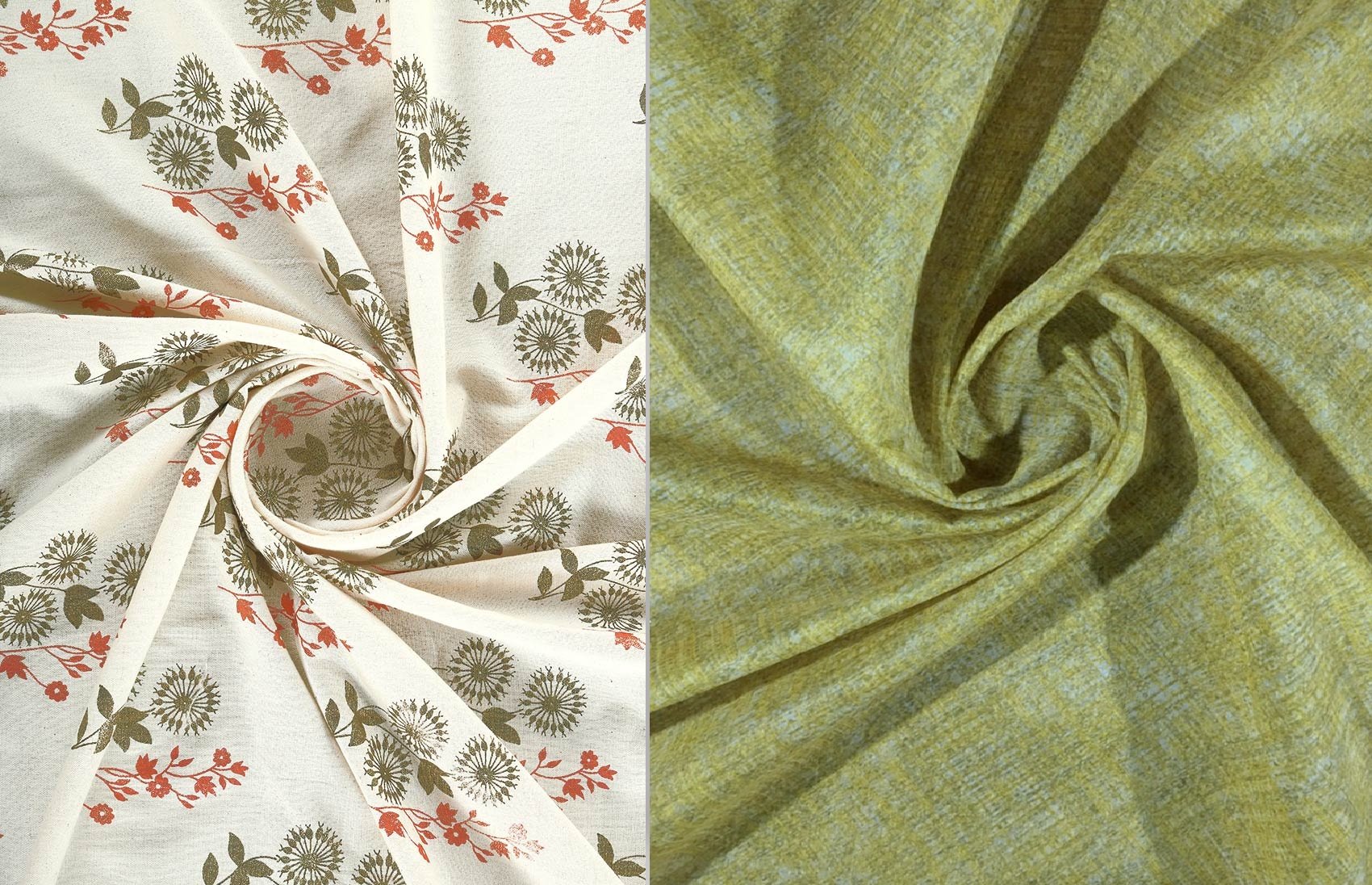 Cream Silk Cotton Fabric