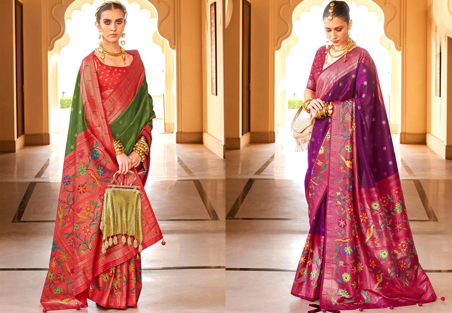Purple Silk Jacquard Woven Festive Saree Festive Wear