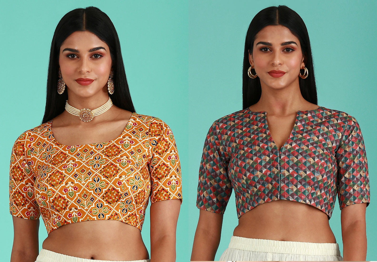 Stylish Printed Rayon Blouse Party Wear