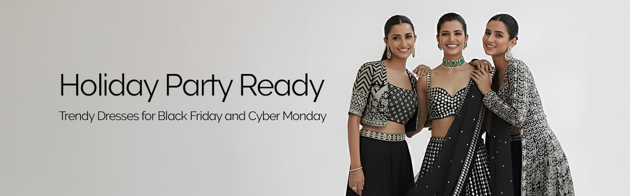 Stylish holiday dress displayed for Black Friday and Cyber Monday shoppers.