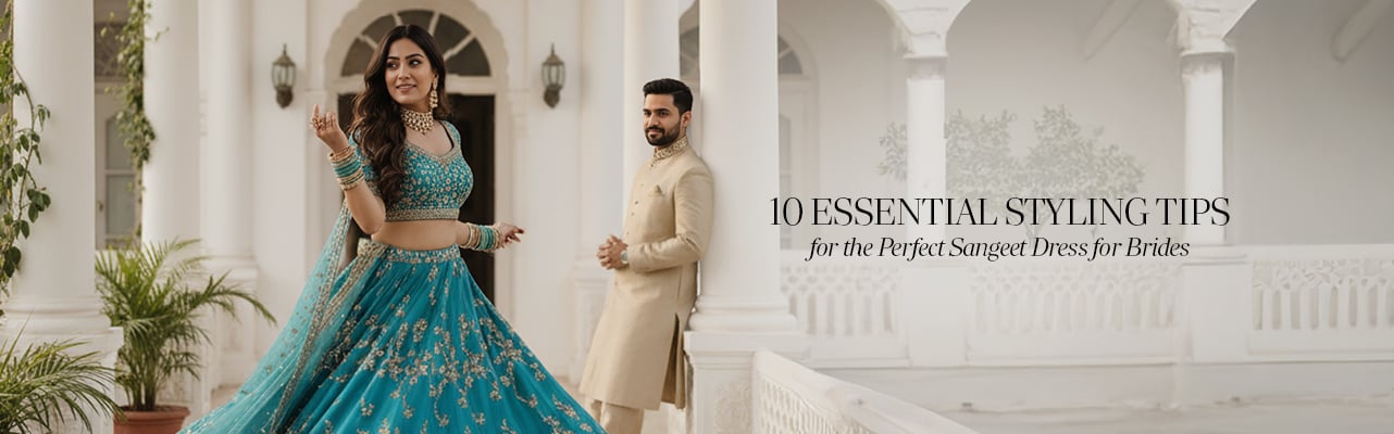 Bridal sangeet outfit showcasing elegant styling tips for perfect celebration