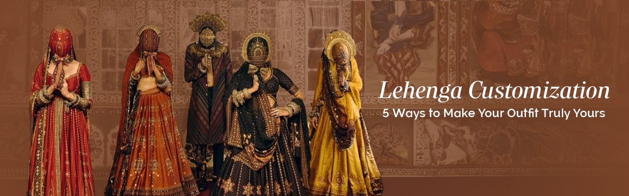 Customized lehenga featuring unique design elements showcasing personal fashion style