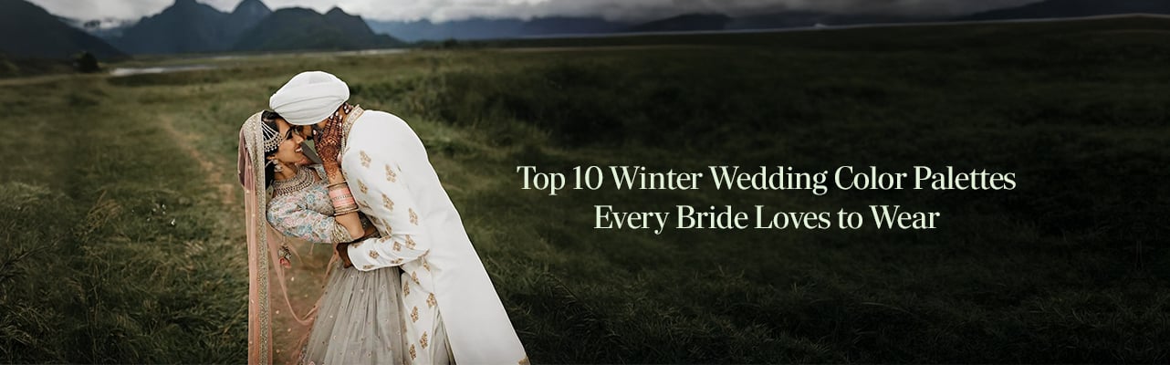 Elegant winter wedding color palettes featuring rich tones of burgundy, navy, emerald, and soft neutrals.