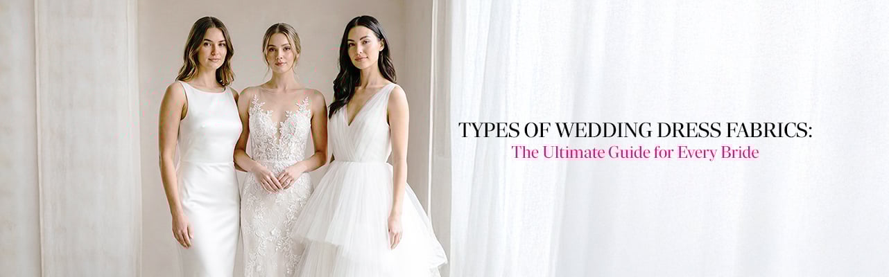 Types of wedding dress fabrics explained, showcasing textures, drape, and elegance to help brides choose perfectly.