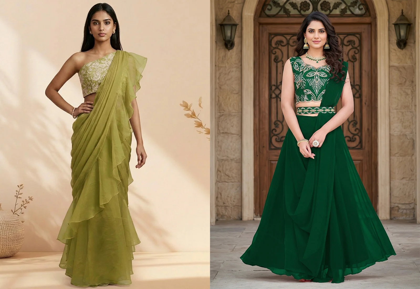 Pre-Draped and Stitched Dupattas