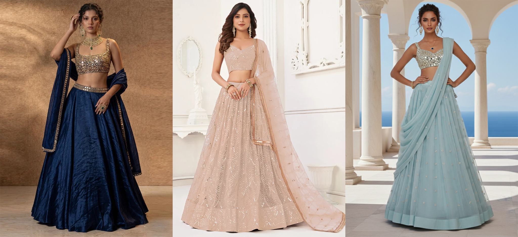 Mirror work lehenga