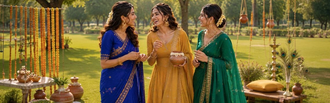 How to Style Blue, Yellow & Green for Janmashtami