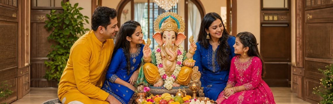 Ganesh Chaturthi Family Dressing