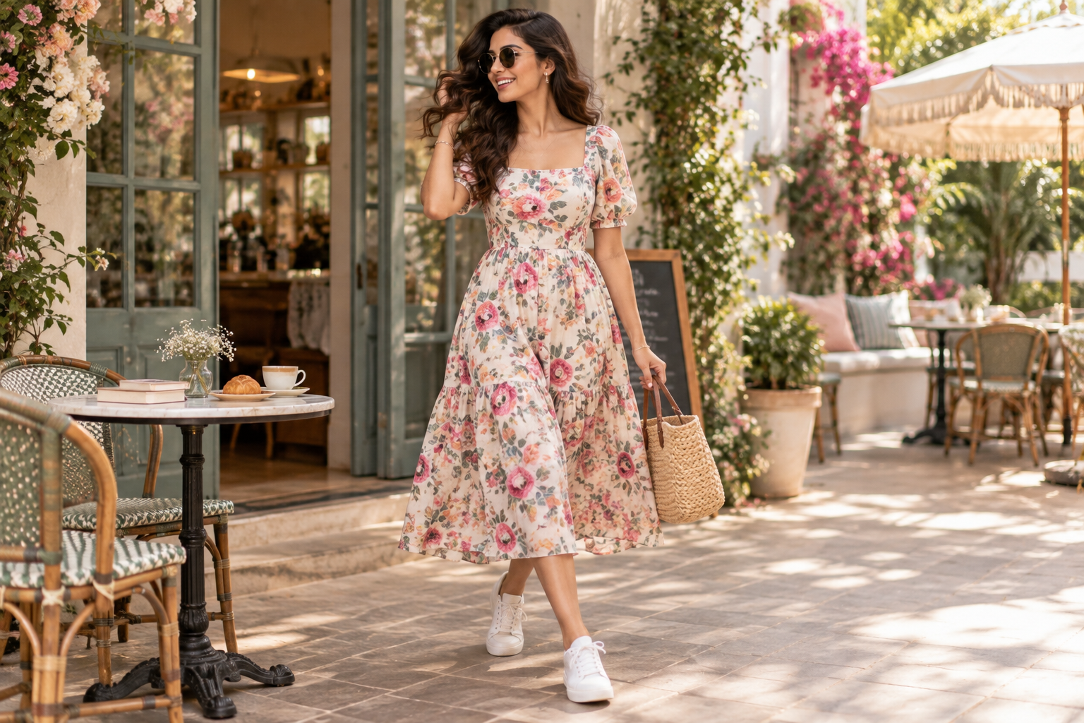 Floral Cotton Midi for Brunch