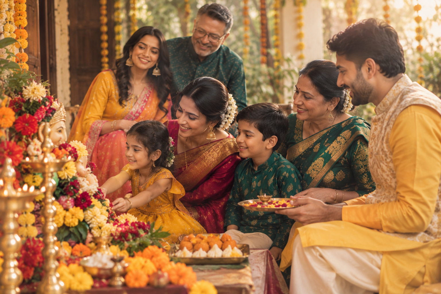Ganesh Chaturthi Family Dressing