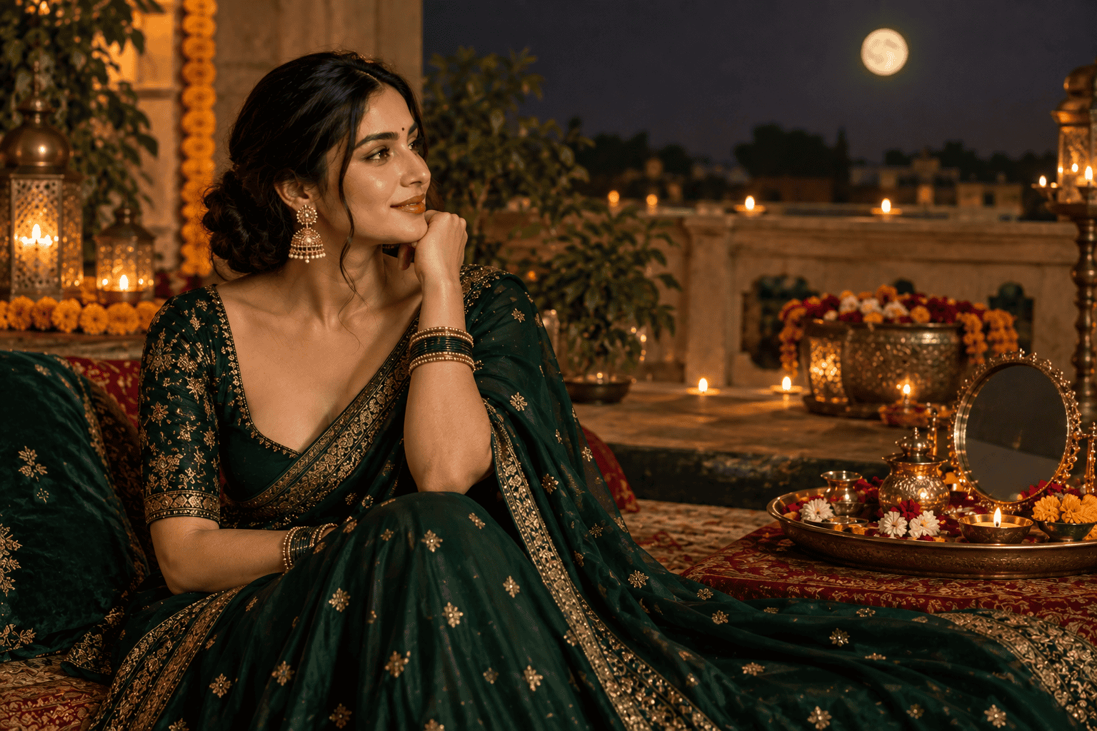 Green Saree
