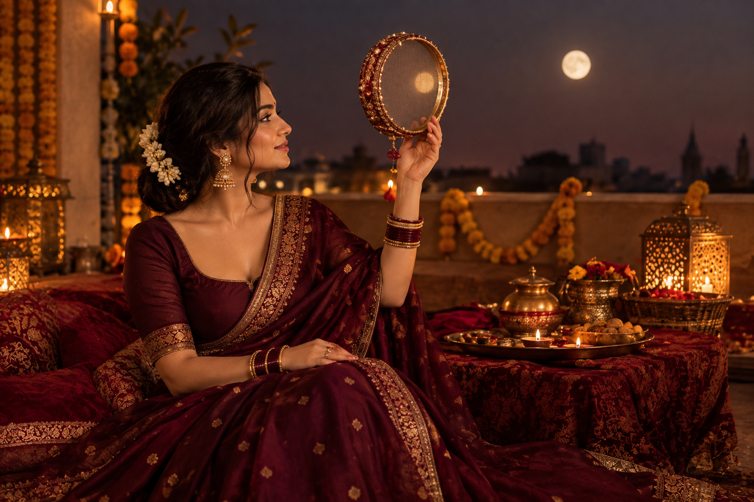 Maroon Sarees