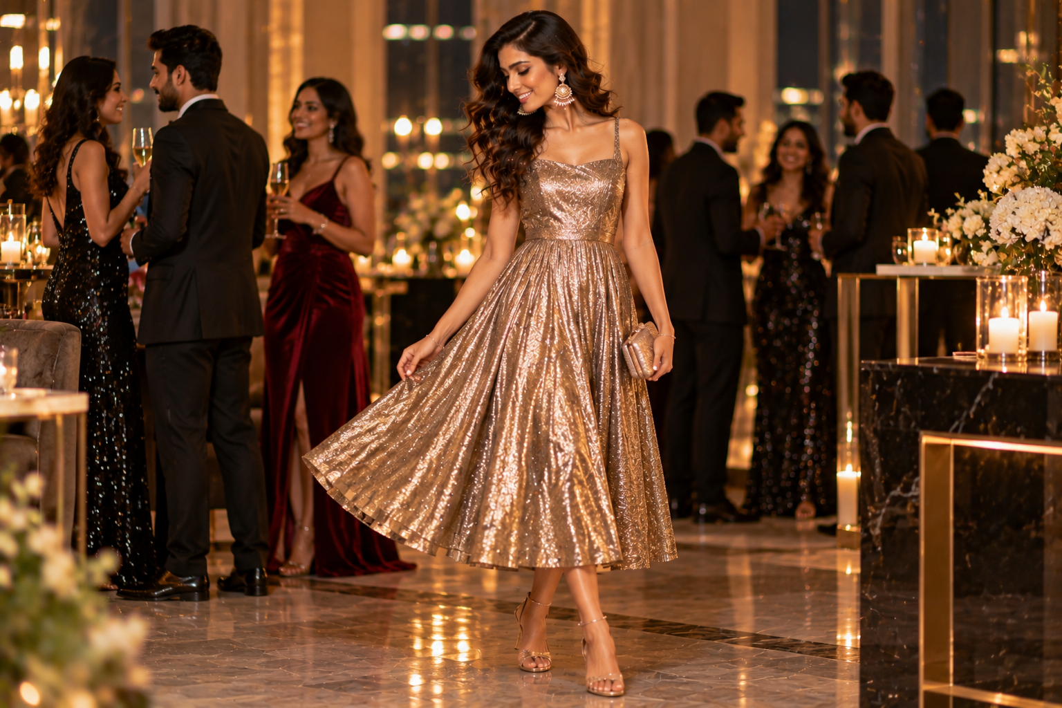 Metallic Midi for a Party