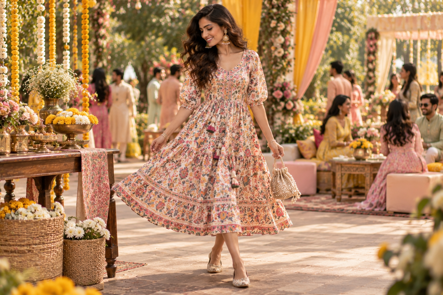 Printed Midi for a Day Wedding