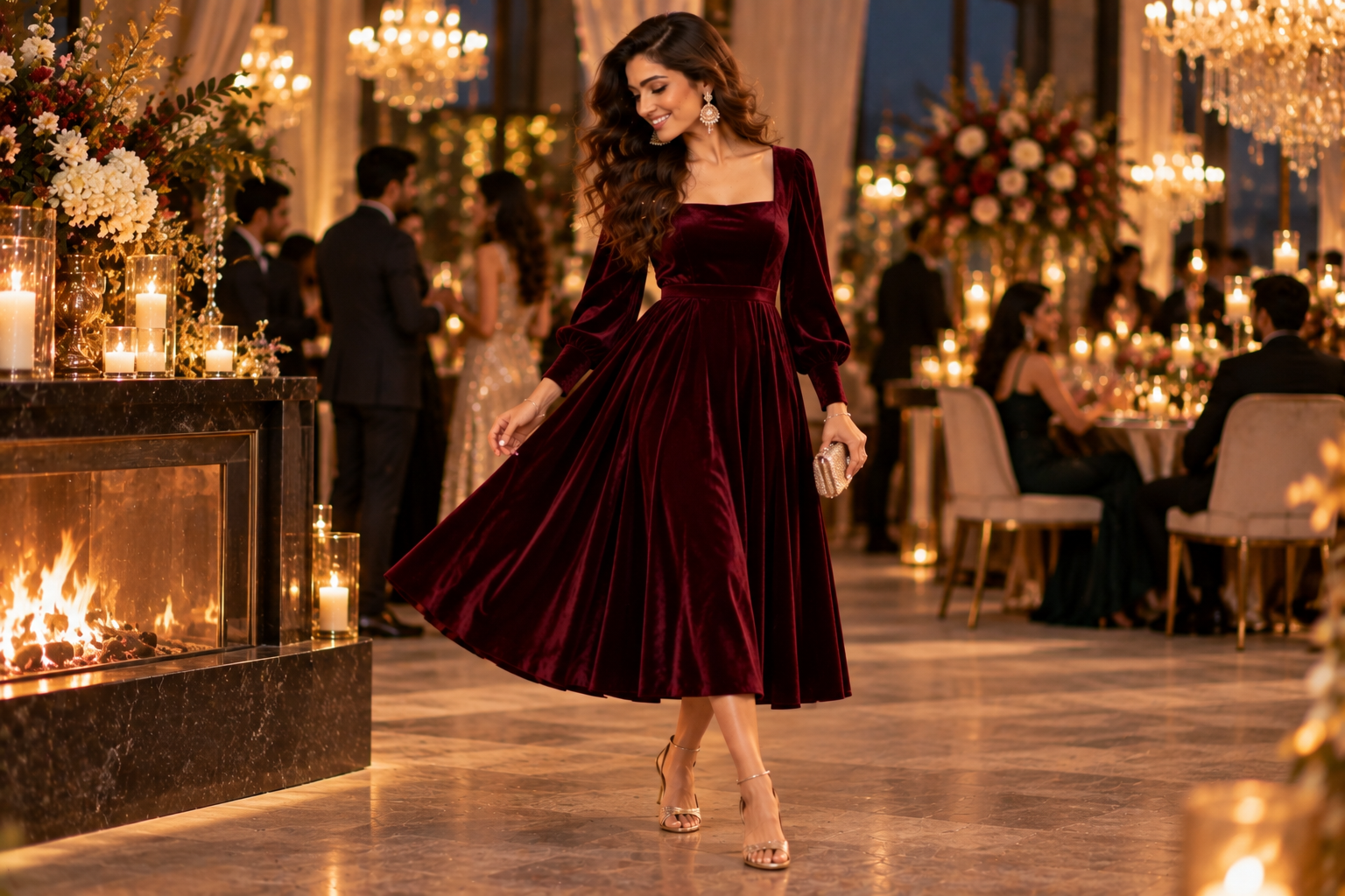 Velvet Midi for a Winter Reception