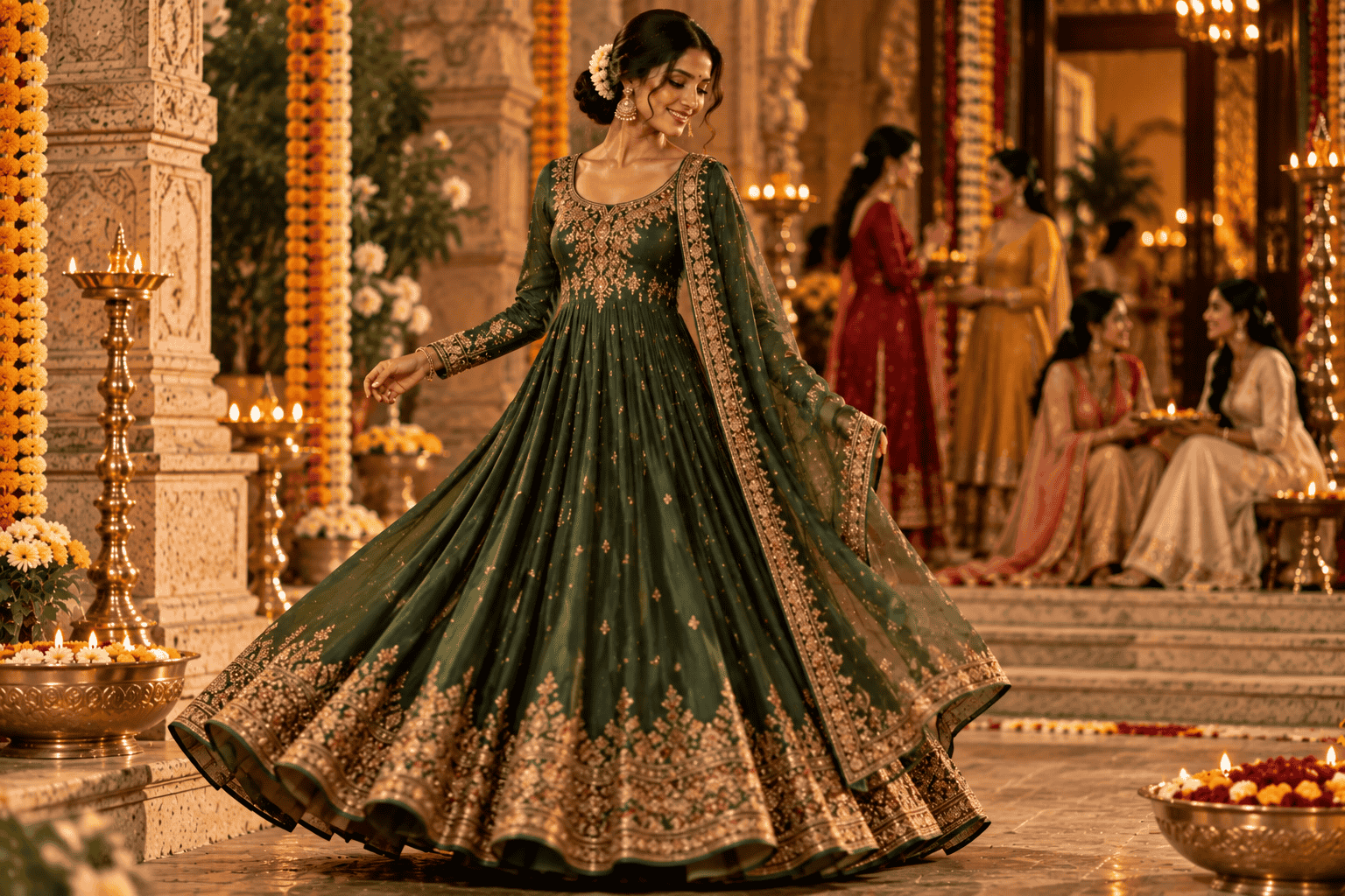 flowing Anarkali
