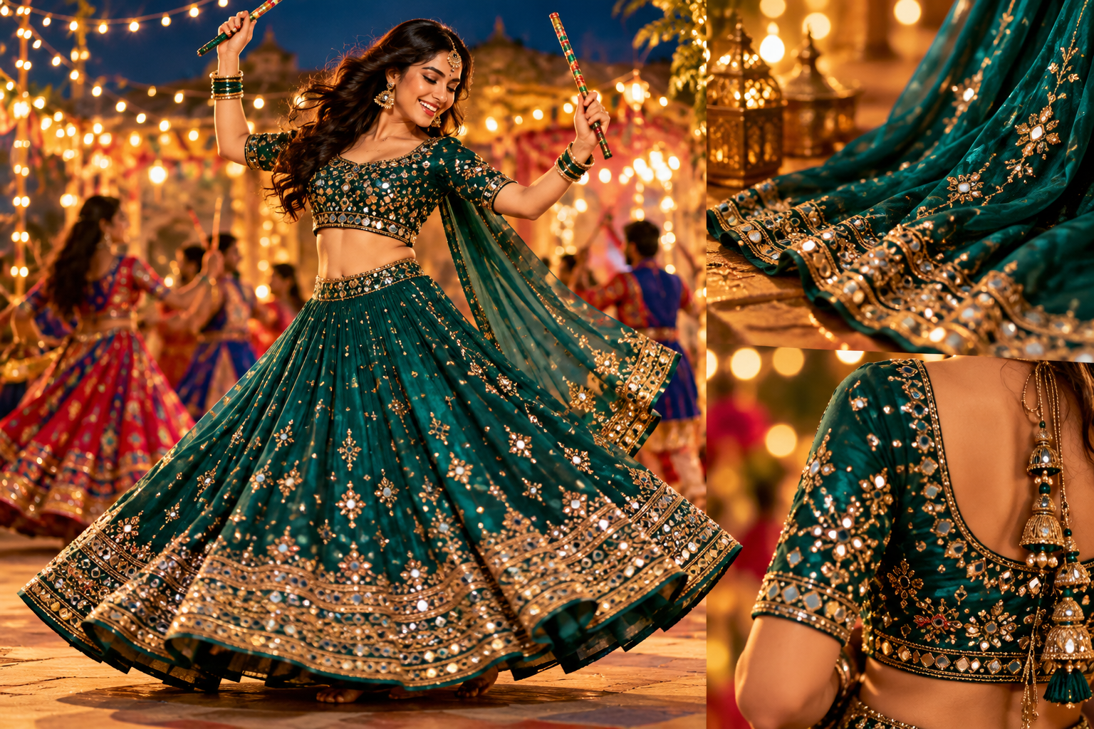 Peacock Green Lehenga